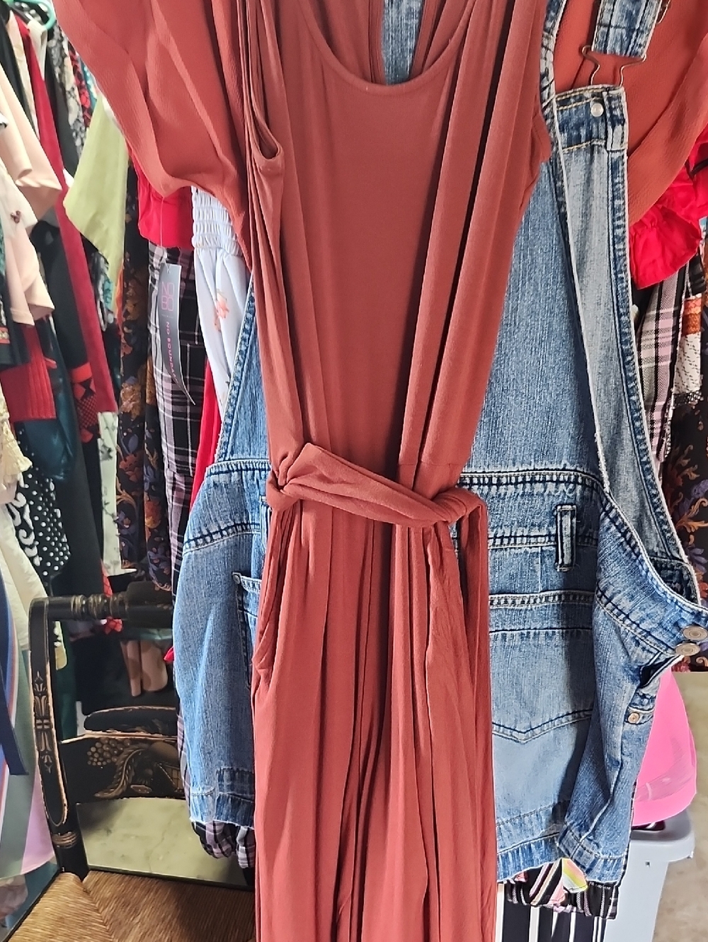 Old Navy Rust Brown Sleeveless Tie-Waist Jumpsuit Romper